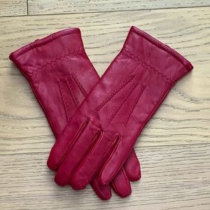 Sexy red leather Jaclyn Smith Gloves with warm Thinsulate Insulation